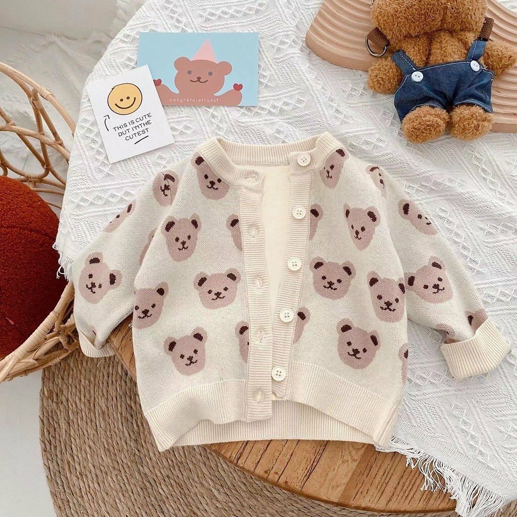 滿版熊熊針織外套