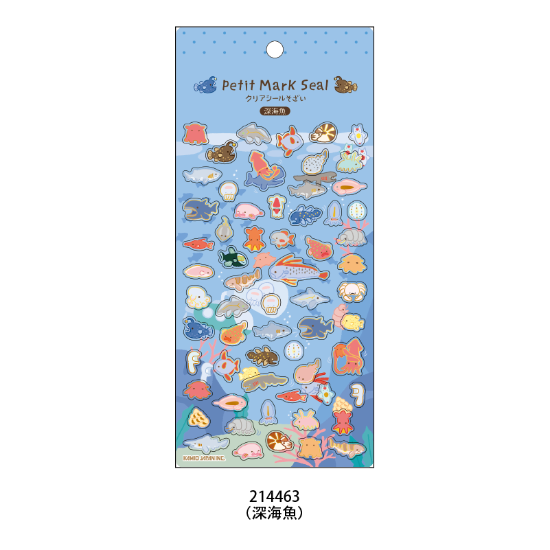 深海魚 燙金透明手帳貼紙｜日本Kamio