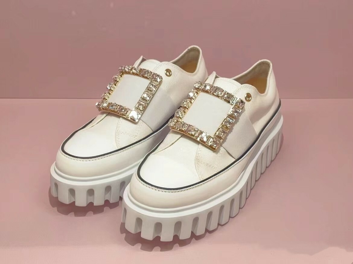 水鑽方釦 牛仔厚底休閒鞋(35-40)(黑/白/藍)