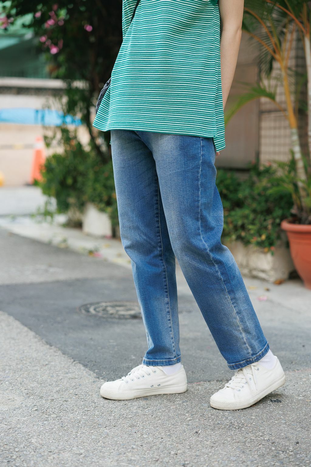 經典彈力牛仔直筒褲