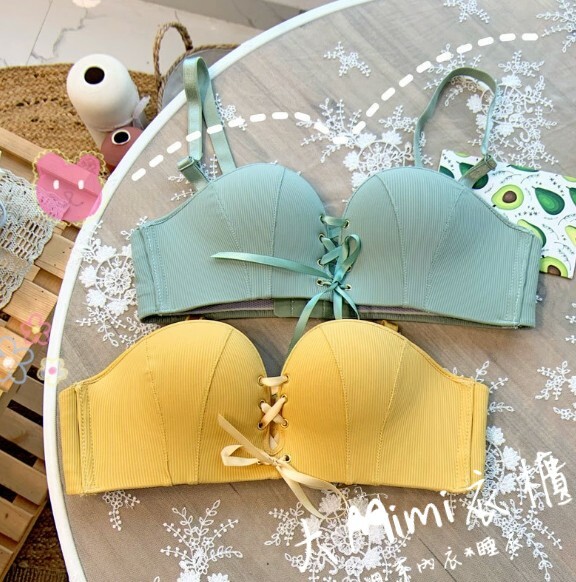 第二套1折-糖果色拉繩爆乳內衣