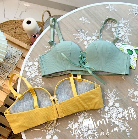 第二套1折-糖果色拉繩爆乳內衣