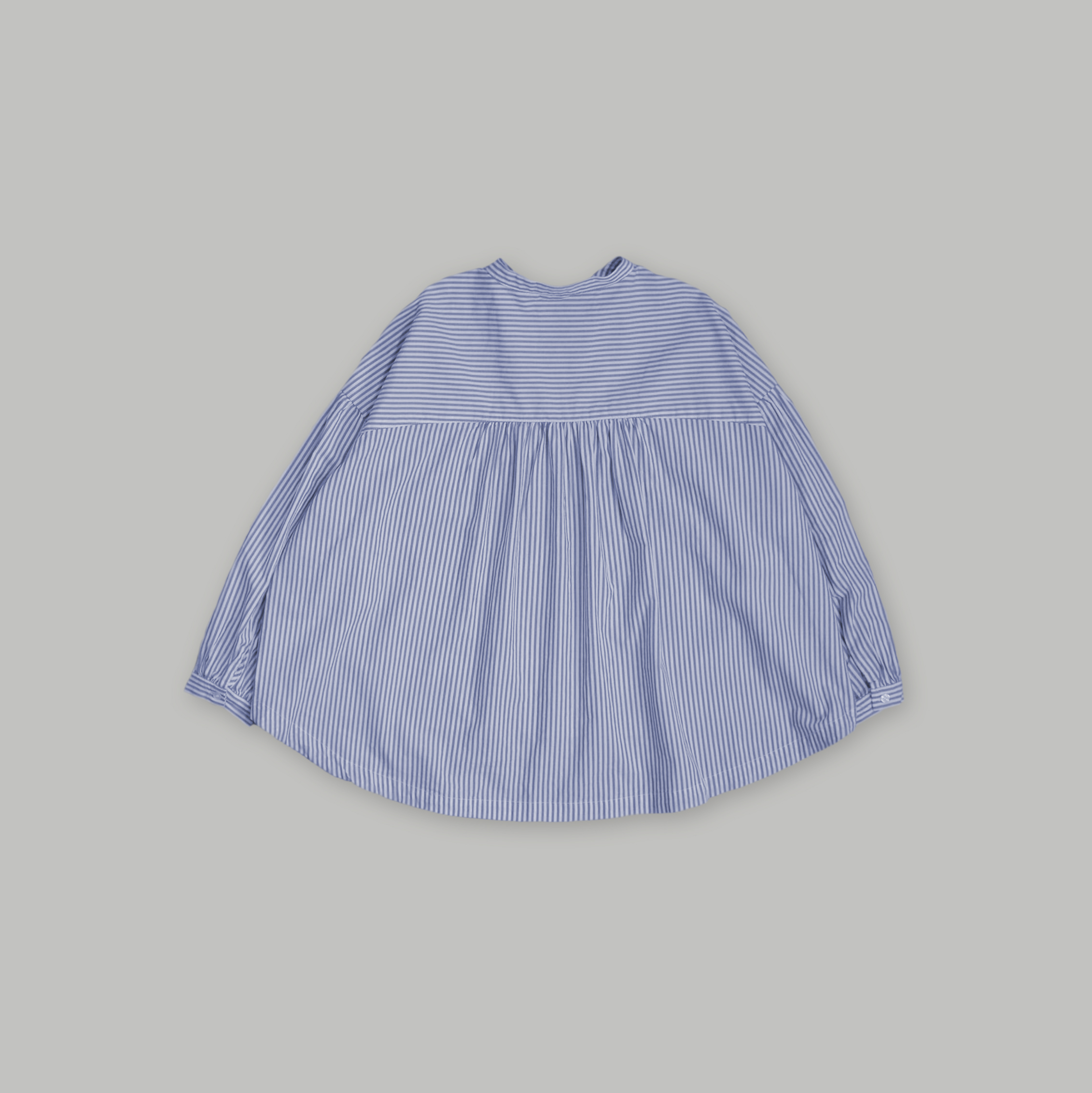 J.P.L. 立領澎袖豎紋水洗棉傘形襯衫 ╭ 2色 ╮