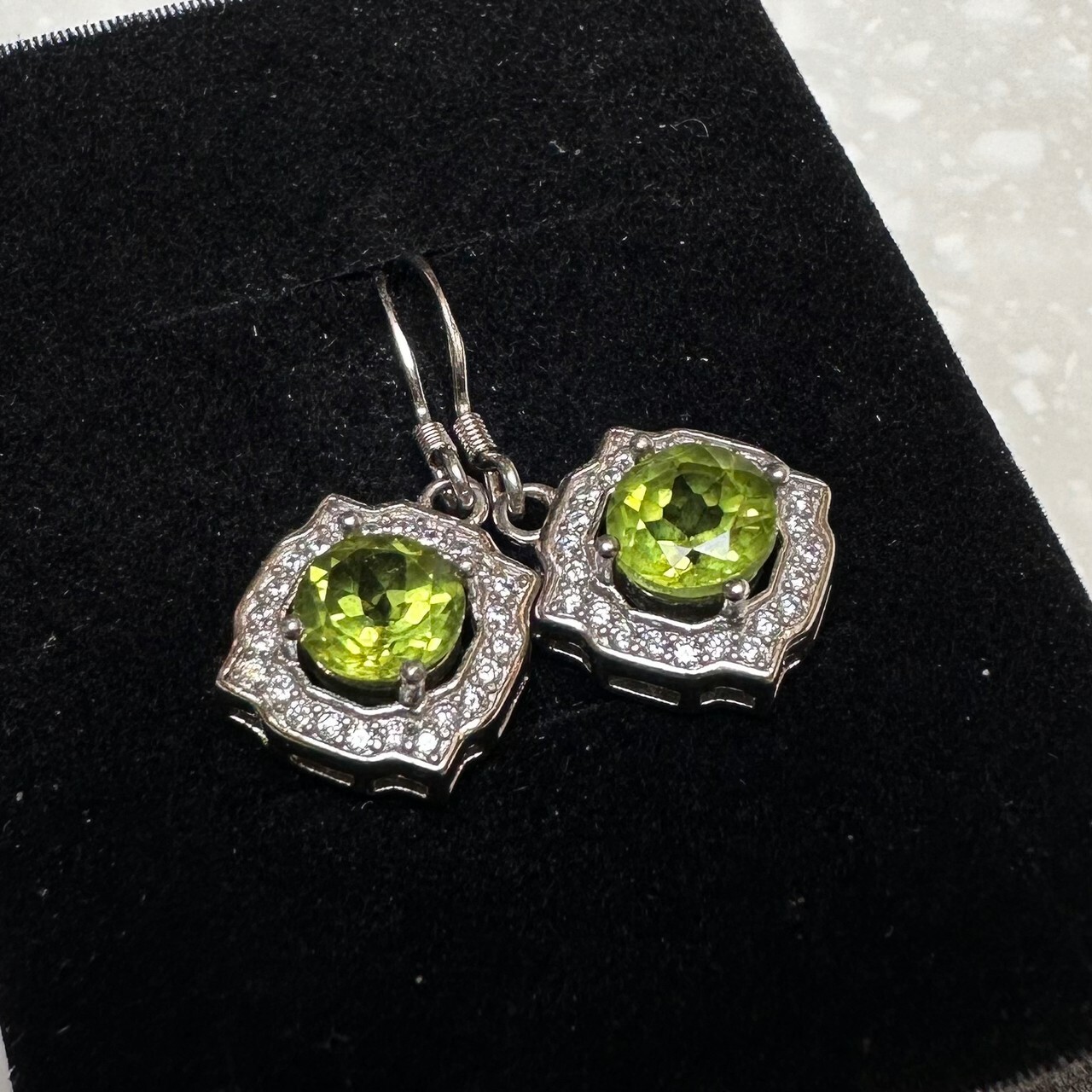 925銀耳環 橄欖石耳環