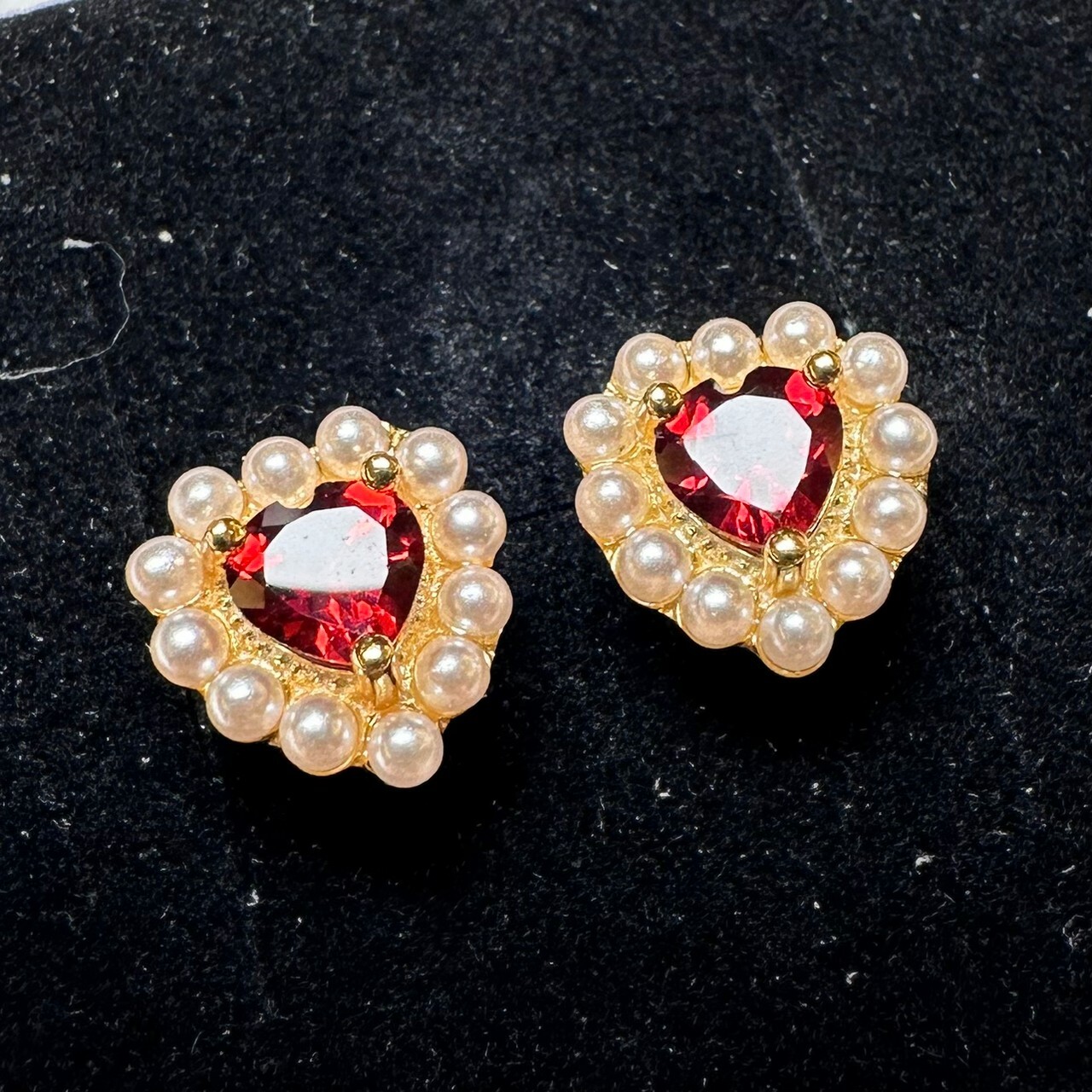 925銀耳環 小公主珠珠石榴石耳環