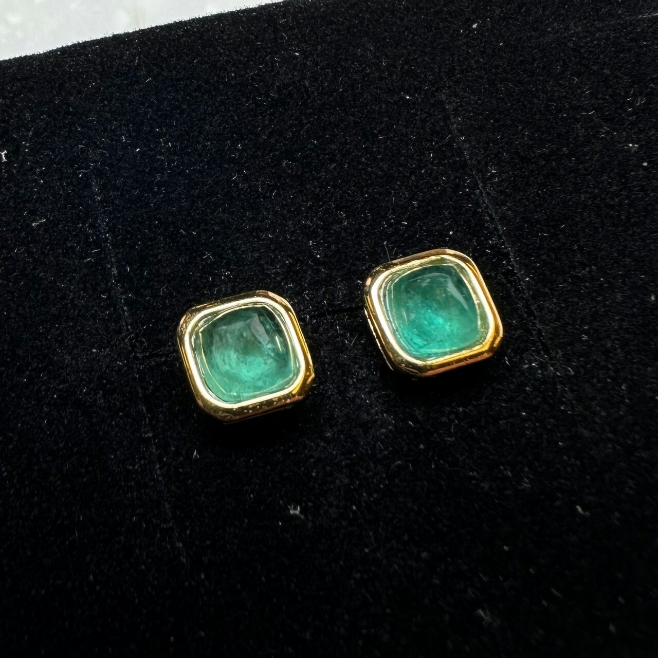 925銀耳環 祖母綠耳環