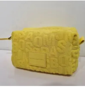 [S] MARC JACOBS 4P3SCP015S03 TERRY JUMBLED LOGO PATCH COSMETIC POUCH,GOLDEN KIWI, 196611055598 (SMJ190)