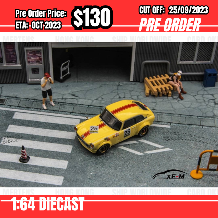 PO-$130 * LF Model * 1:64 Honda S800 Coupe Outlaw Yellow #25 [OD16/09]