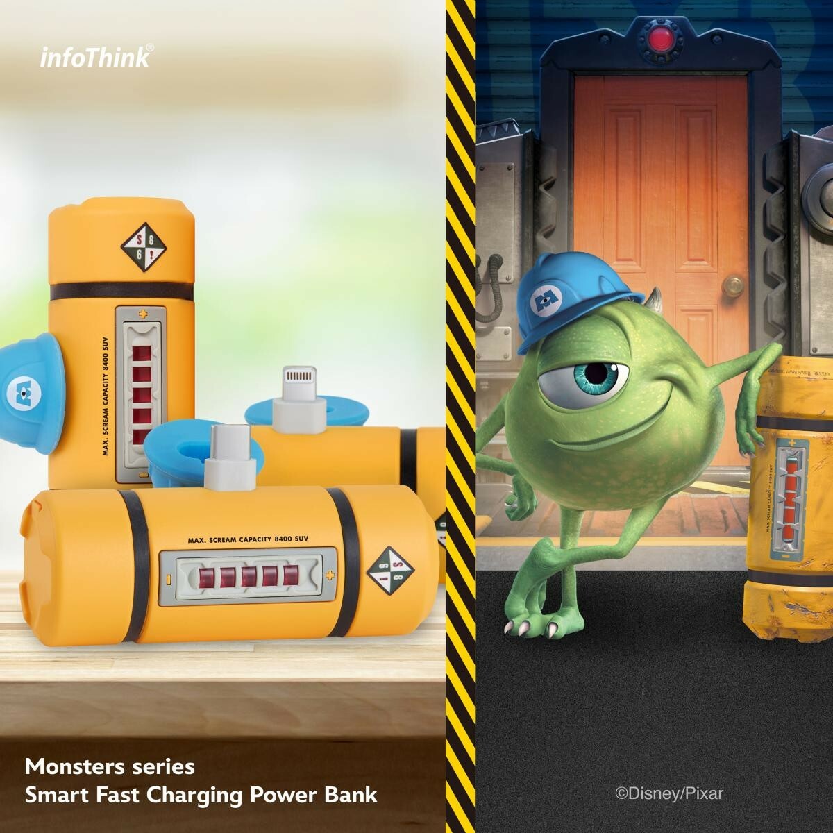 InfoThink 電力瓶 快充 迪士尼 官方授權 大眼仔 怪獸電力公司 口袋 隨身 行動電源