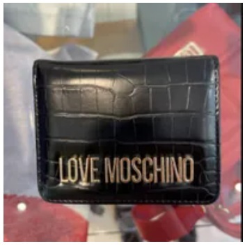 [S] LOVE MOSCHINO LOGO LETTERING WALLET,BLACK, 8058051592816 (SLM190)