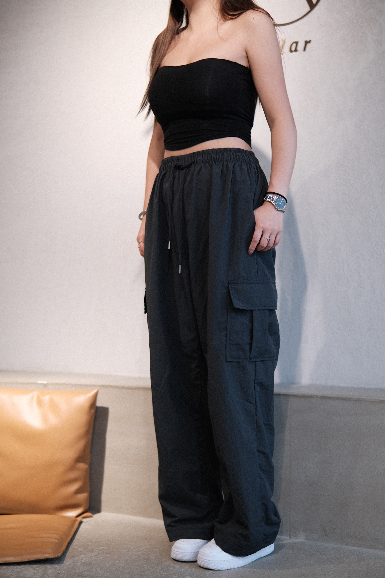 <大熱 多色選擇 > 索索料型格闊筒工裝褲