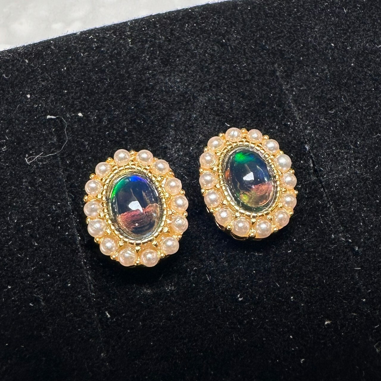 925銀耳環 小公主蛋白石珠珠耳環