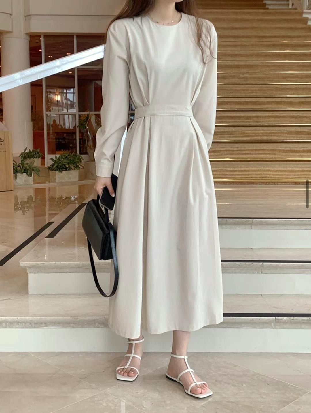 ❲現貨❳ 無限氣質，素色鬆弛綁帶長OPS (2色)