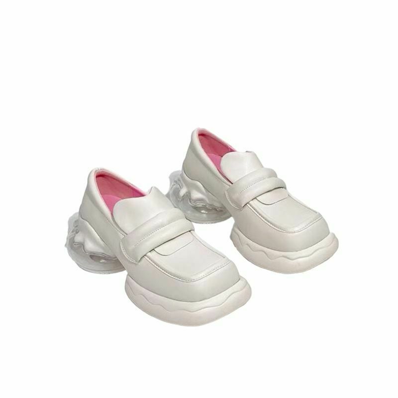 0916 - 設計款小皮鞋（內襯豬皮，外牛皮）（白色37碼）（需門店自取否則不退不換）