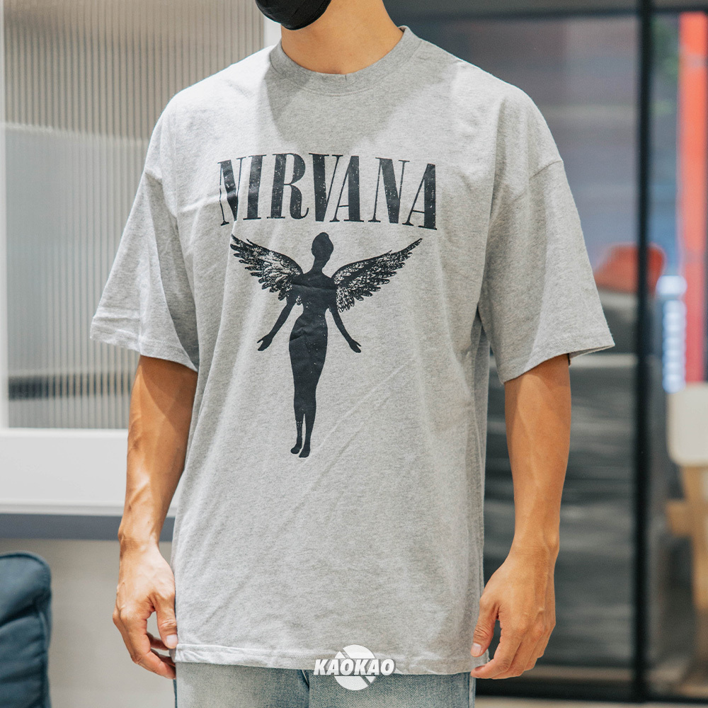 NIRVANA 天使 大圖印刷 印刷T 圖T 寬鬆T