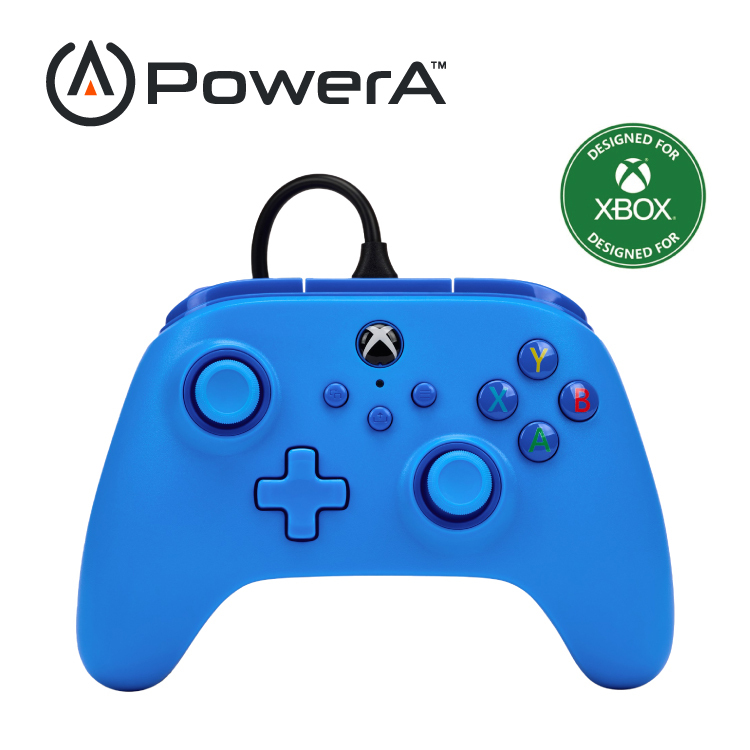 【出清特惠】【PowerA】|XBOX 官方授權|有線遊戲手把(1519367-01)  - 藍