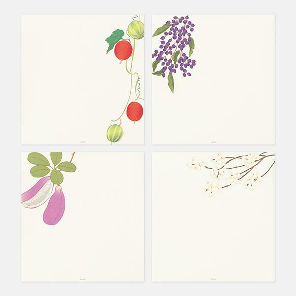 秋之果實 越前和紙 16枚便箋 JAPANWORKS｜日本MIDORI