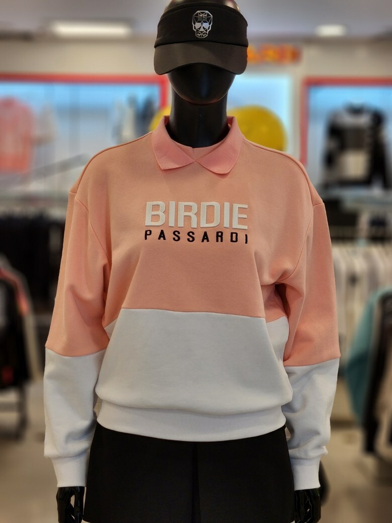 女 303M 韓國Passardi 高球品牌正品/春秋冬款 時尚簡約雙拼色印花英文字母 休閒版套頭長袖T恤/高爾夫球衣 高爾夫球外套