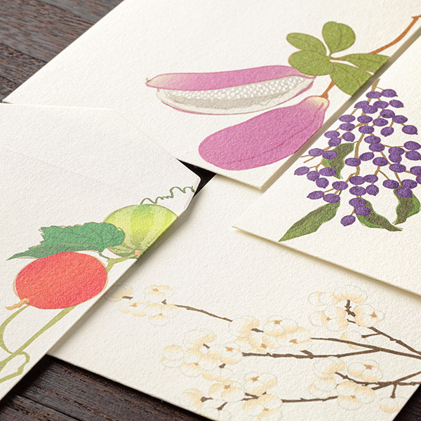 秋之果實 越前和紙 8枚信封 JAPANWORKS｜日本MIDORI