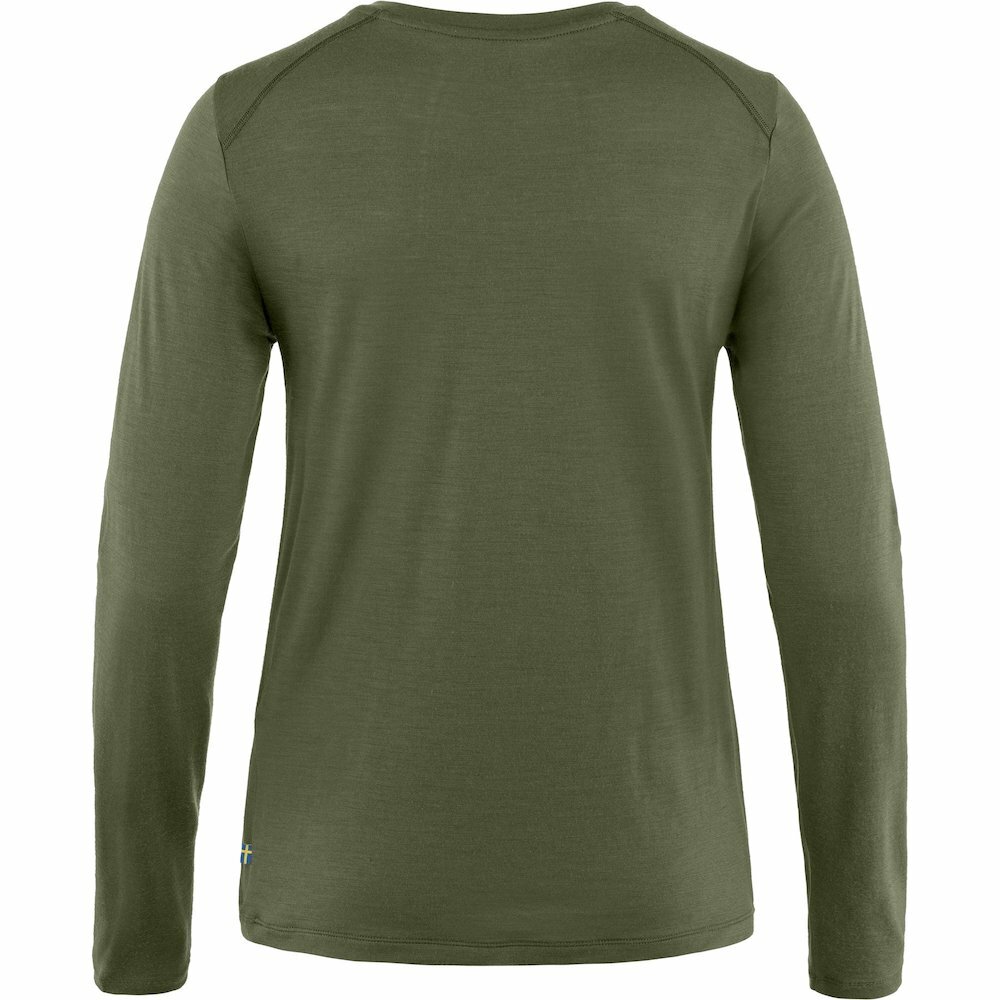 Fjallraven 瑞典北極狐 Abisko Wool LS W 女款 長袖羊毛排汗衣 底層羊毛衣 F84102-625 月桂綠 [HappyOutdoor]