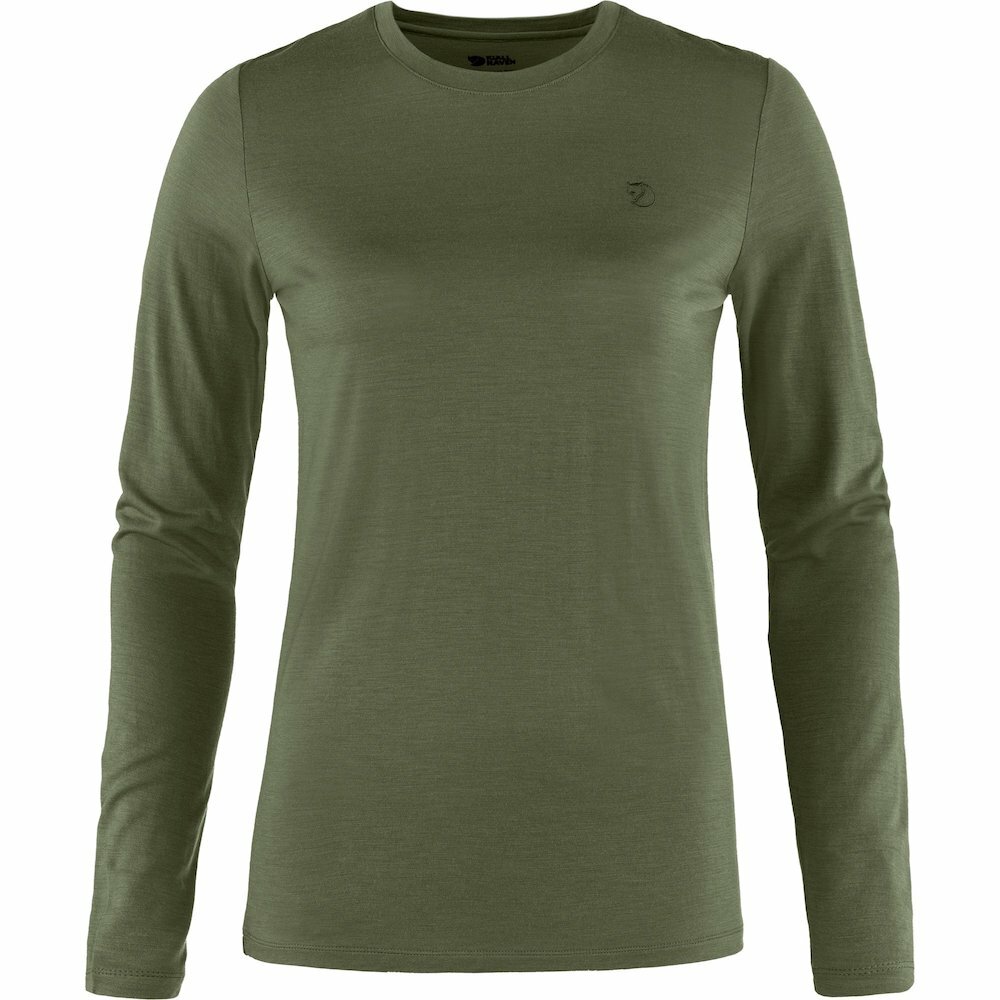 Fjallraven 瑞典北極狐 Abisko Wool LS W 女款 長袖羊毛排汗衣 底層羊毛衣 F84102-625 月桂綠 [HappyOutdoor]