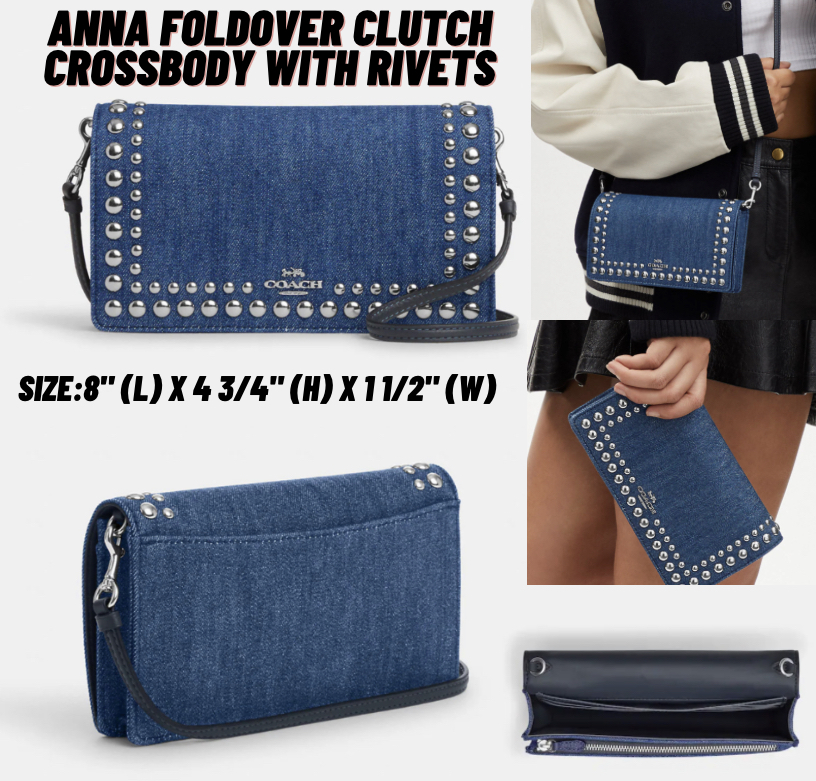 COACH®  Anna Foldover Clutch Crossbody With Rivets