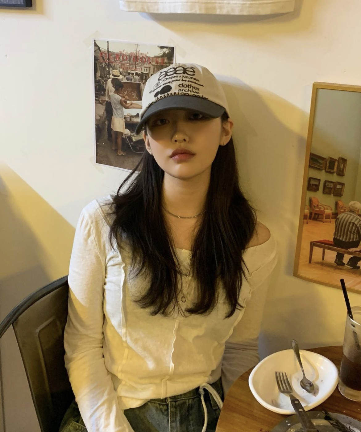 AEAE WEB LOGO TWO TONE BALL CAP - [WHITE/BLUE]