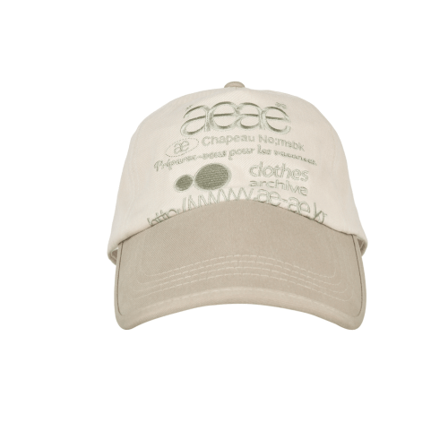 AEAE  WEB LOGO 5 PANNEL BALL CAP - [KHAKI]
