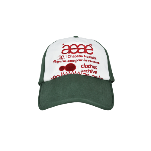 AEAE  WEB LOGO 5 PANNEL BALL CAP - [GREEN]