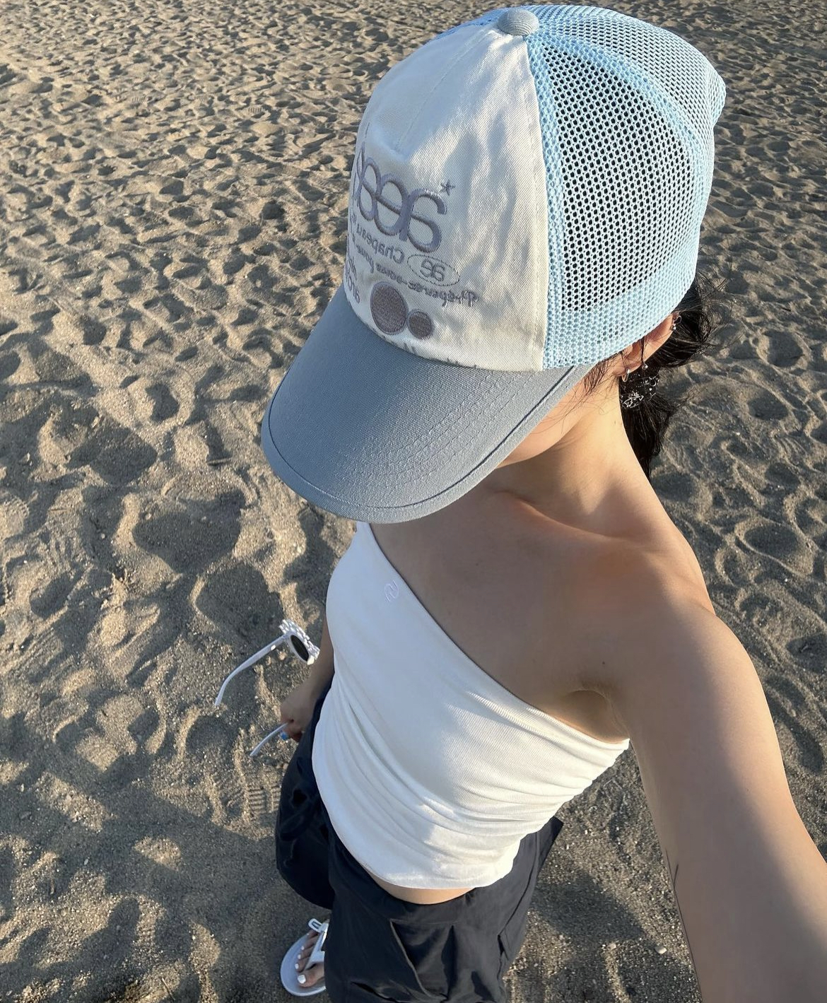 AEAE WEB LOGO MESH CAP - [SKYBLUE]