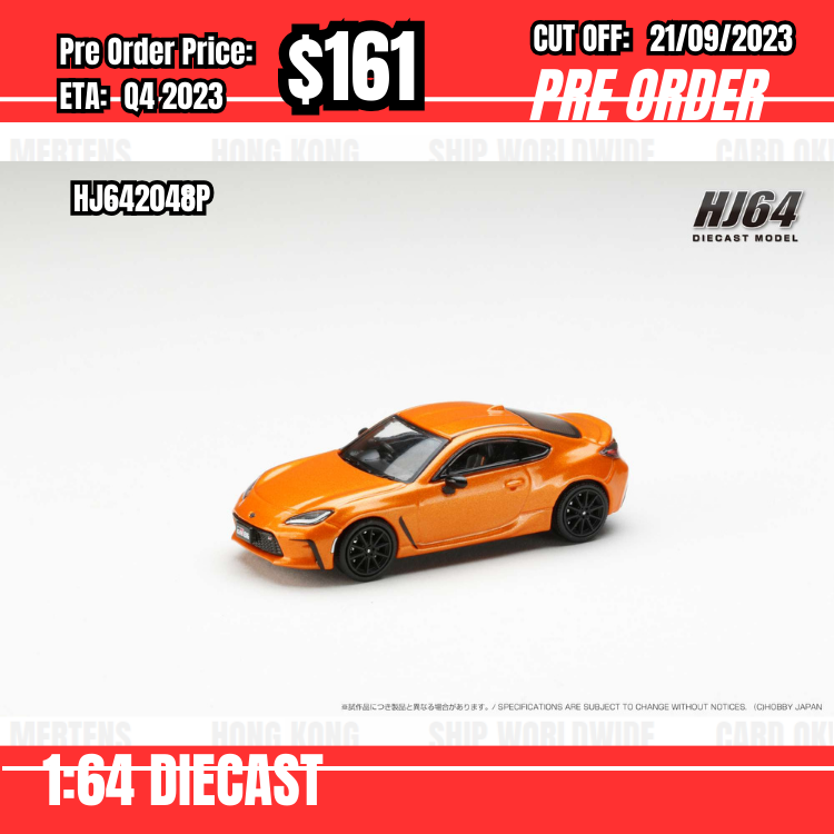 PO-$161 * Hobby Japan * 1:64 Toyota GR86 RZ 10th Anniversary Limited Flame Orange HJ642048P [OD17/09]