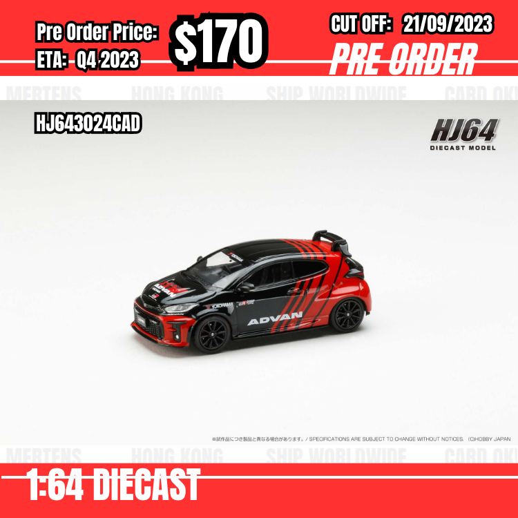 PO-$170 * Hobby Japan * 1:64 Toyota GRMN YARIS CIRCUIT PACKAGE YOKOHAMA ADVAN COLOR HJ643024CAV [OD17/09]