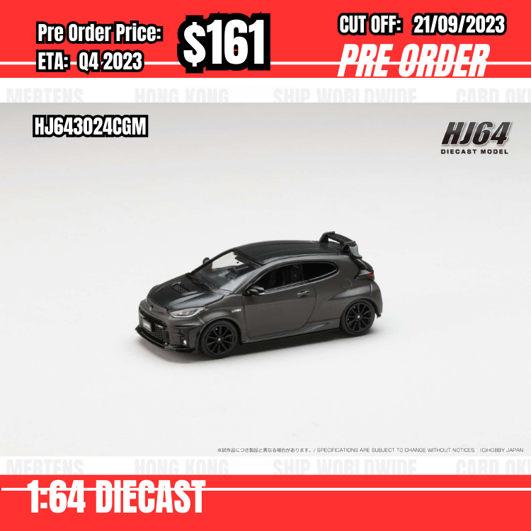 PO-$161 * Hobby Japan * 1:64 Toyota GRMN YARIS CIRCUIT PACKAGE MATTE STEEL (1M1) HJ643024CGM [OD17/09]
