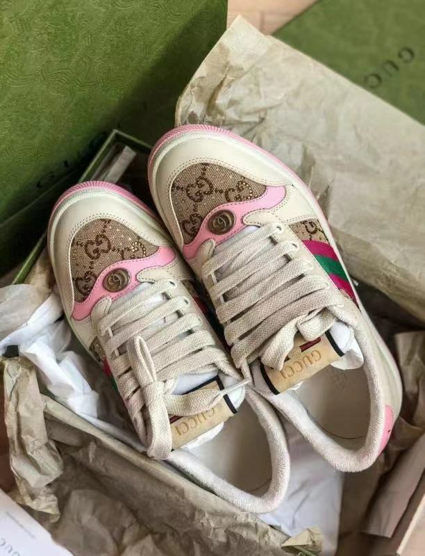 Gucci   水鑽粉尾髒髒球鞋 677423    9SFR0    2587 -T