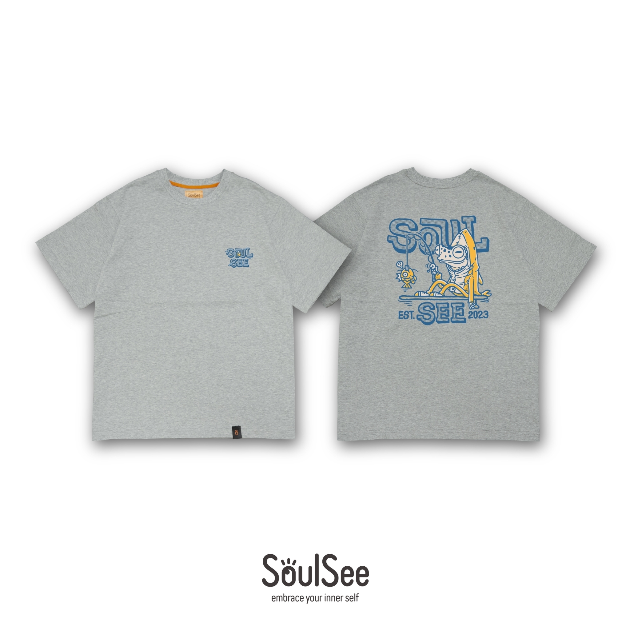 SOUL SEE 日系寬鬆青蛙變裝TEE -GREY