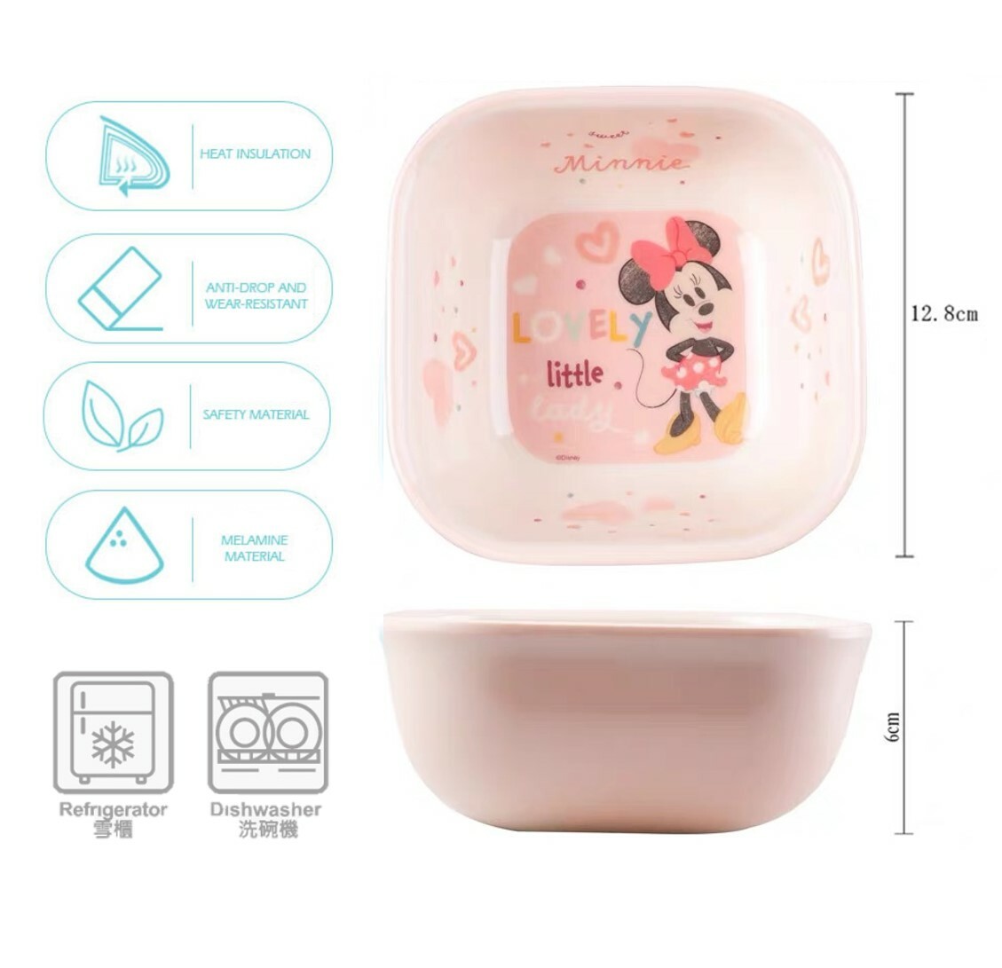 迪士尼米奇 | 兒童方形碗| 米妮 (科學瓷)