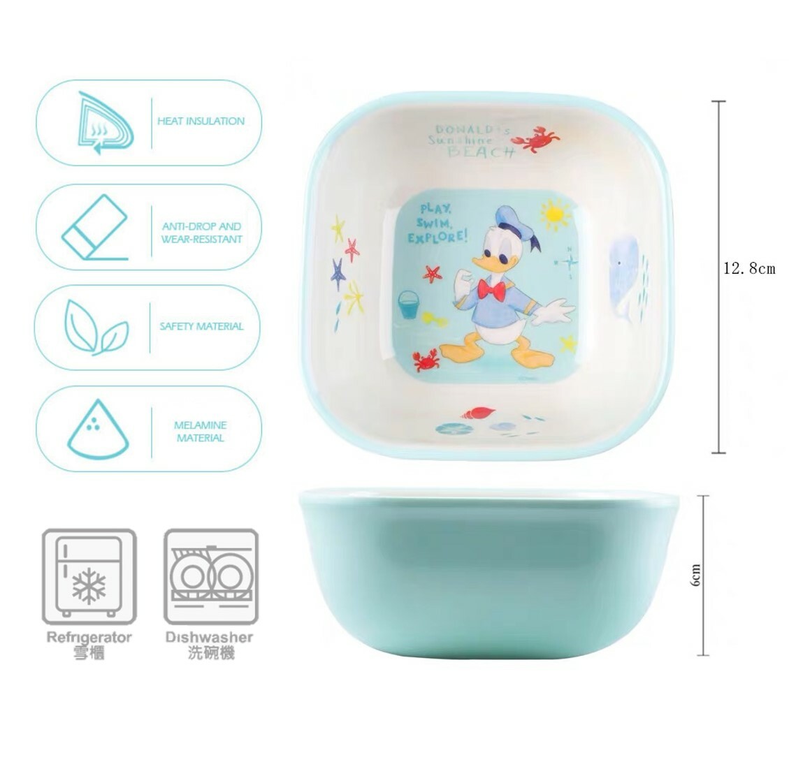 迪士尼唐老鴨 | 兒童方形碗 (科學瓷)