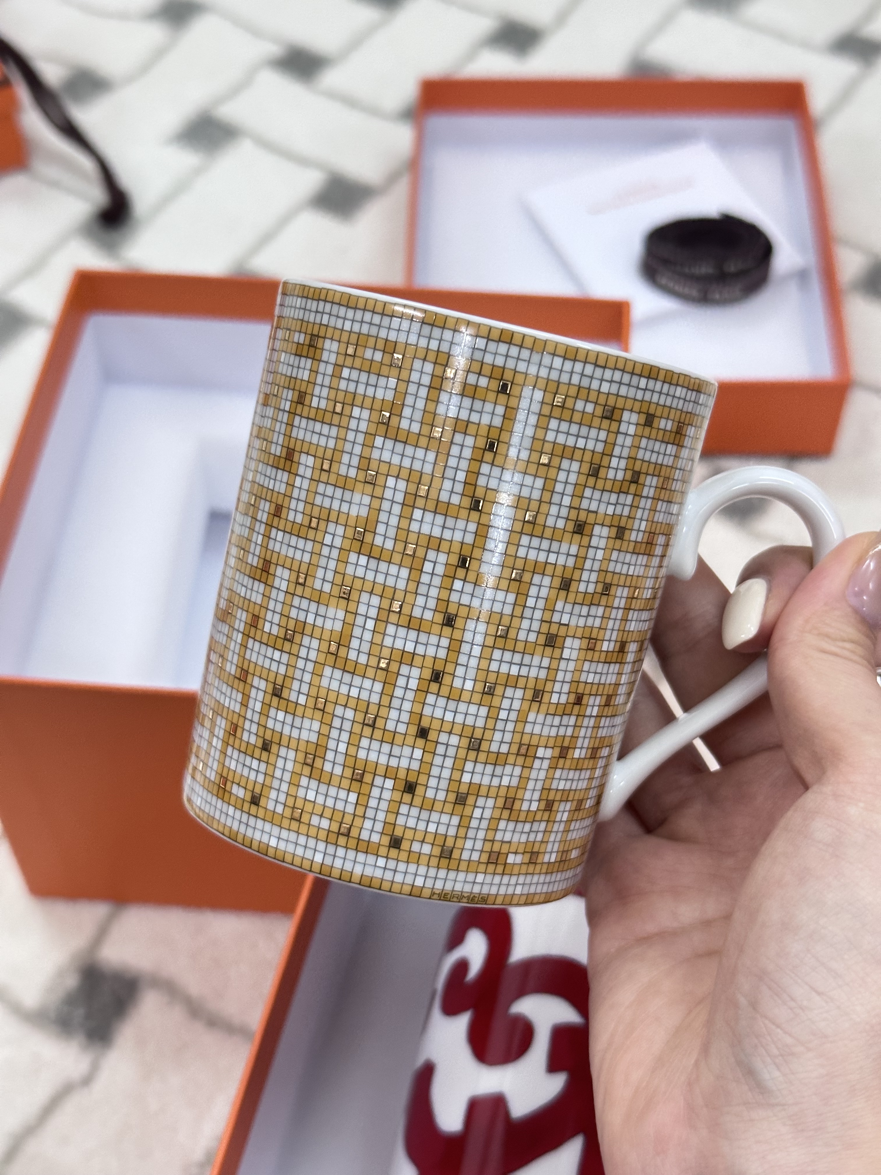 Hermes mosaique Au 24 gold Mug 水杯
