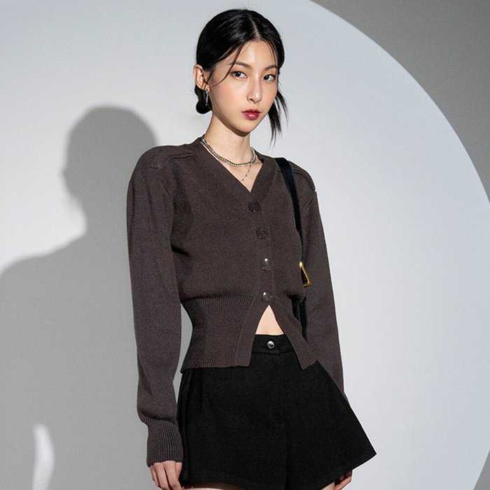 AVANDRESS Balloon Ribbed Cardigan