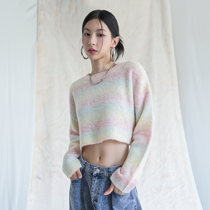 AVANDRESS Wool Gradation Crop Knit