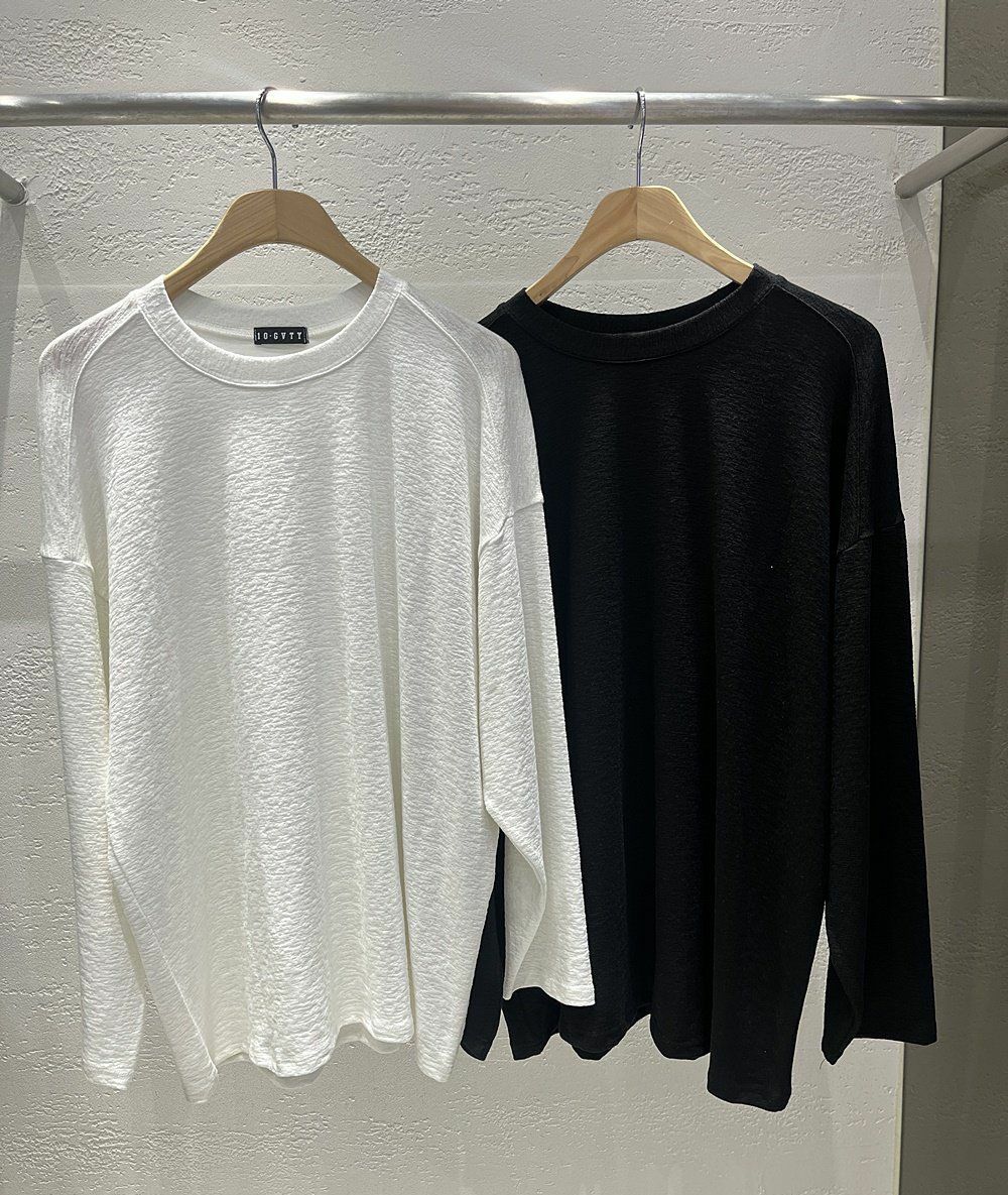 淨色圓領暗紋長袖衫 10.GVTY-0042T