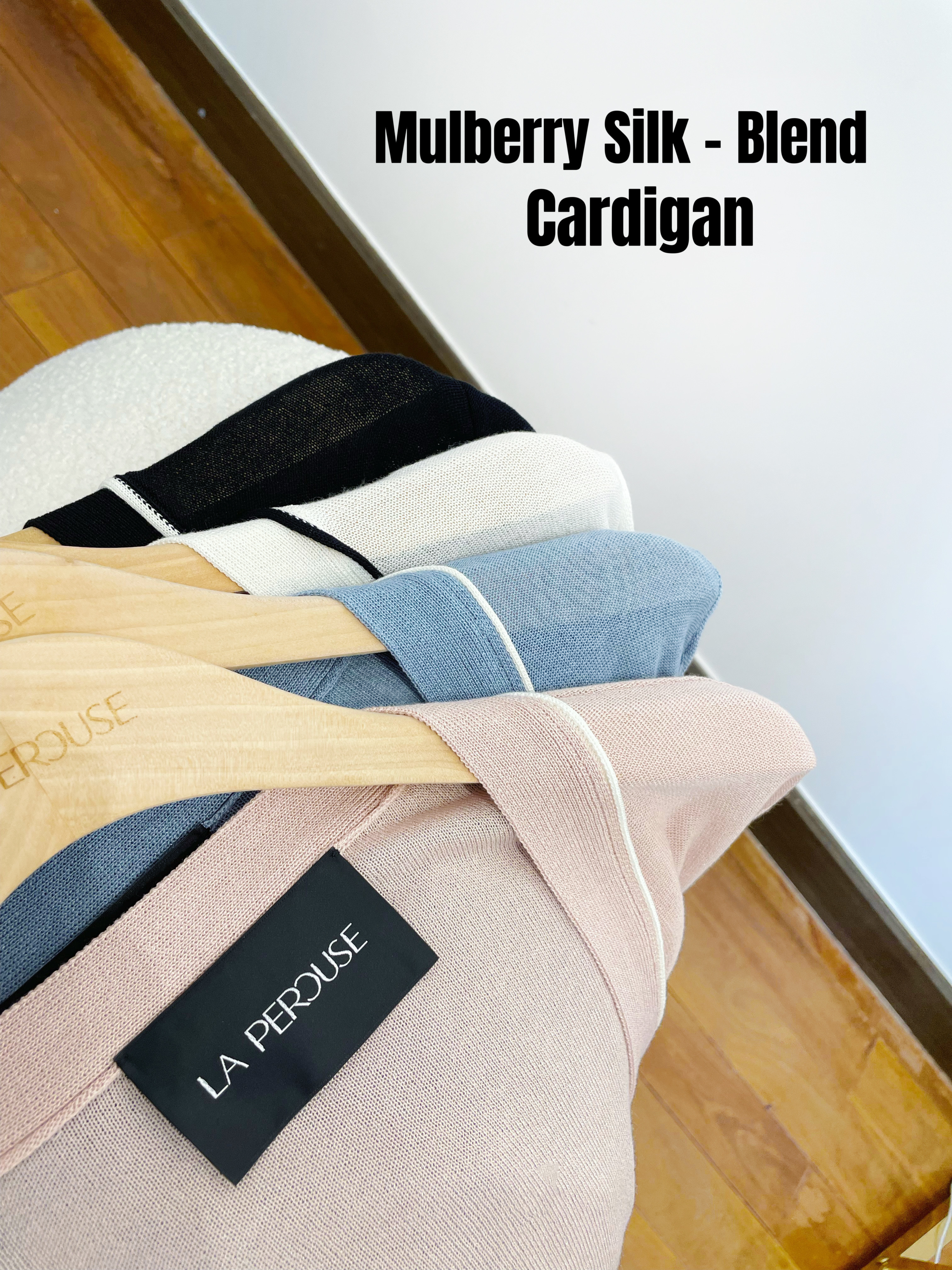 Bicolor Trimmed Silk-Blend Cardigan_KN239L22