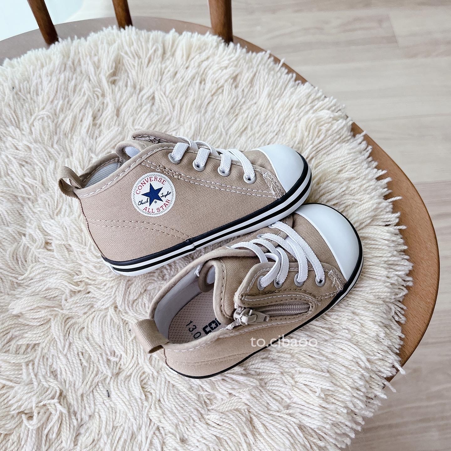 chichiito 日本converse BABY ALL STAR N BEIGE 寶寶鞋定番款奶茶