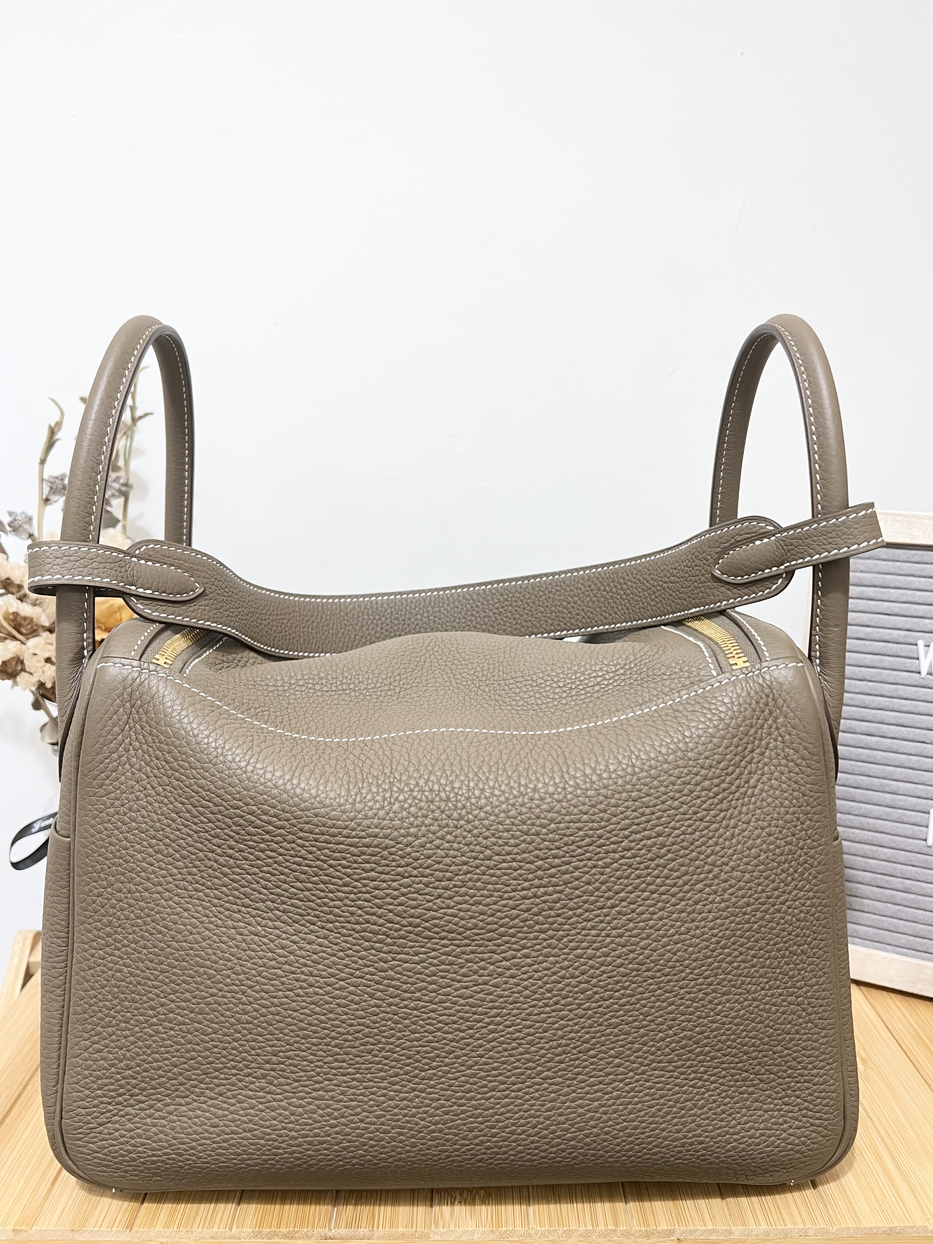 Hermes Lindy 30 / Stamp D/ Etoupe/ GHW