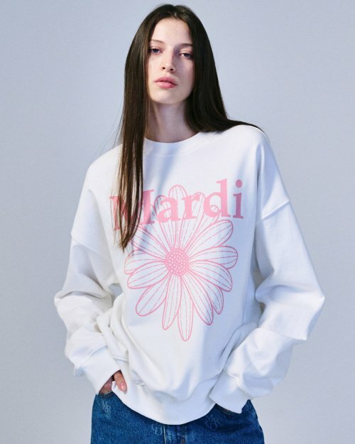 MARDI MERCREDI -  SWEATSHIRT FLOWERMARDI_WHITE PINK