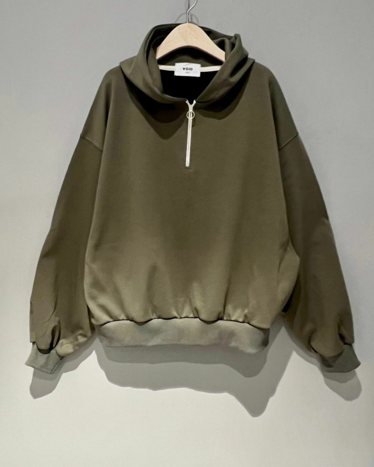 淨色半拉鍊連帽衛衣 VOID-001T