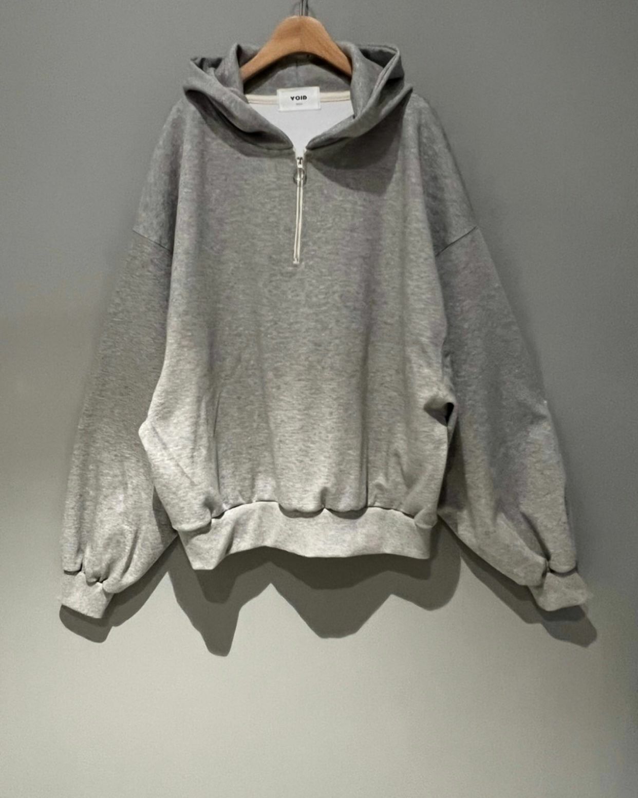 淨色半拉鍊連帽衛衣 VOID-001T