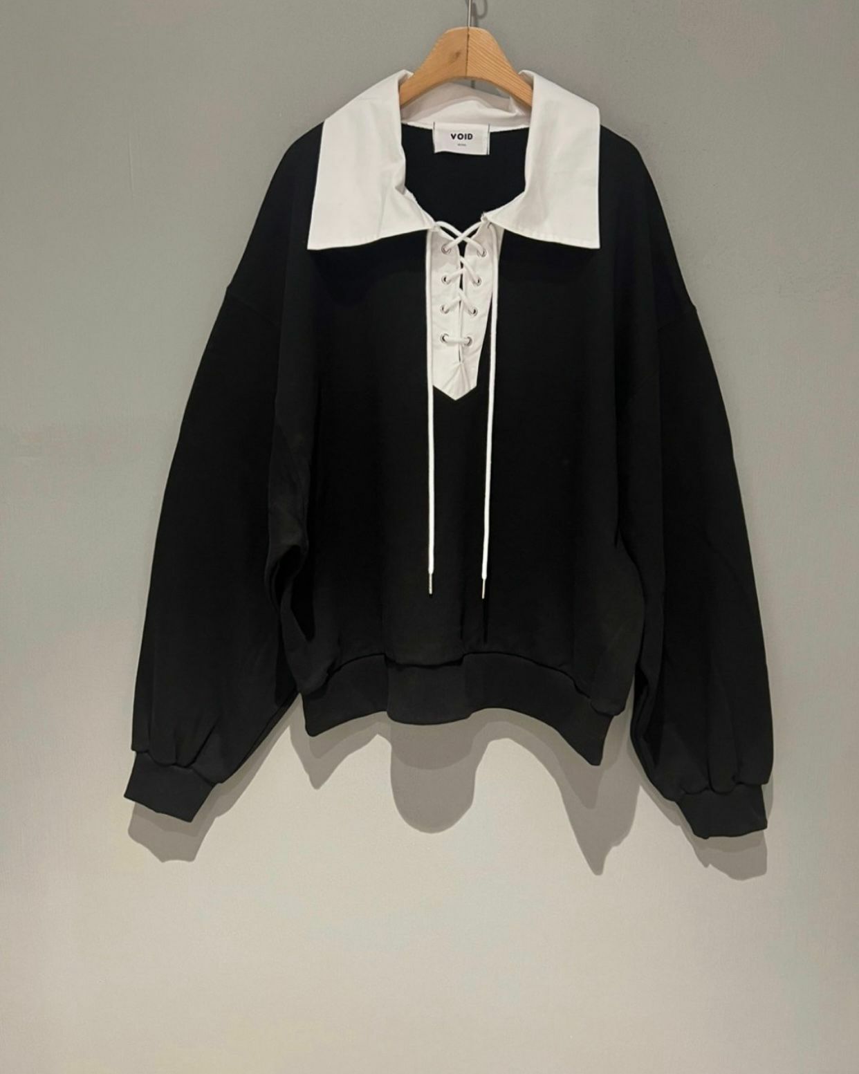 恤衫領拼色半開胸衛衣 VOID-002T