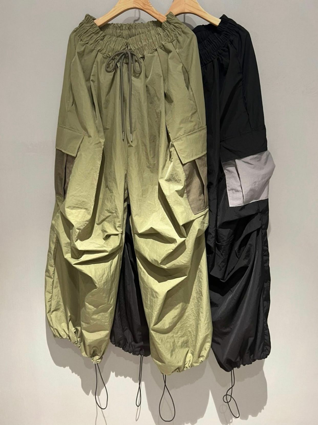 拼色可束腳鬆身工裝褲 VOID-009P