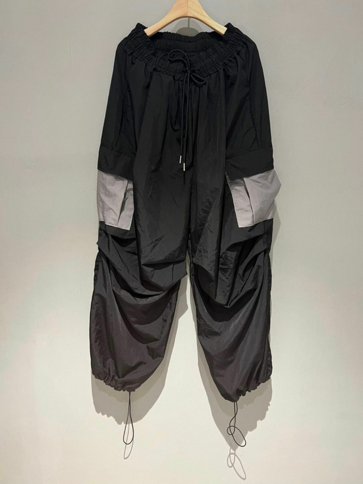 拼色可束腳鬆身工裝褲 VOID-009P